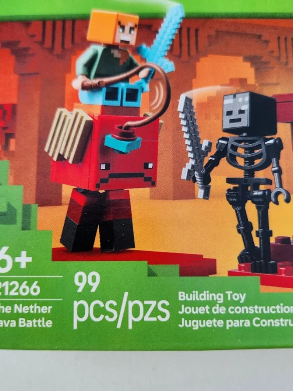 NEW 21266 LEGO Minecraft The Nether Lava Battle Toy Building Set Alex, Wither Sk
